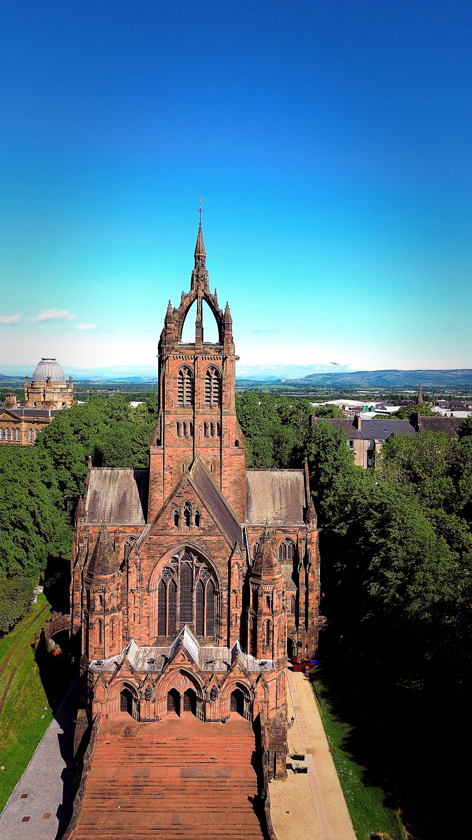 Paisley heritage buildings viewed from above